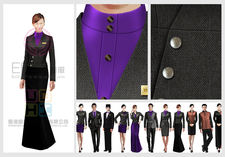 商務(wù)星級(jí)酒店制服圖片藍(lán)色系列