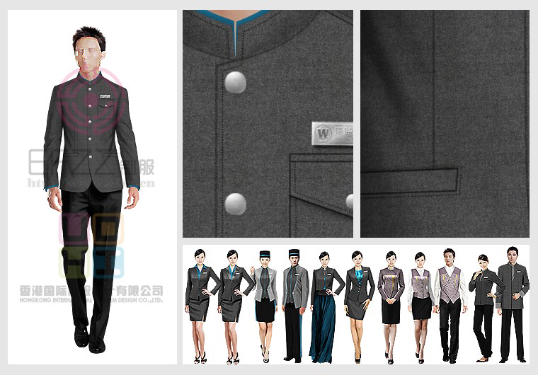 商務(wù)星級酒店制服圖片藍(lán)色系列