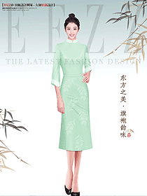 夏季新款圓襟復(fù)合蕾絲旗袍連衣裙