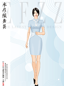 高端水療會所美女技師美容師制服設(shè)計圖