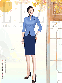 星級中式酒店賓館大堂行政人員制服設(shè)計圖