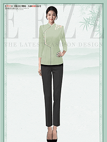 秋冬裝新中式茶樓火鍋店中餐飯店員工制服定制設(shè)計