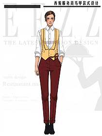 意大利酒店餐廳女服務(wù)生制服制服設(shè)計圖