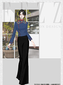 秋冬季女長(zhǎng)袖中餐廳農(nóng)家院川菜館服裝工衣定制設(shè)計(jì)圖