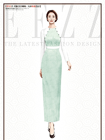 茶藝師服裝女裝秋裝新款中國(guó)風(fēng)復(fù)古旗袍服裝設(shè)計(jì)