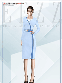 氣質(zhì)藍(lán)色舞臺主持人上鏡正裝西裝裙子定制設(shè)計