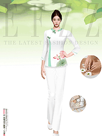 美容院白色醫(yī)護(hù)女工作服定制設(shè)計效果圖