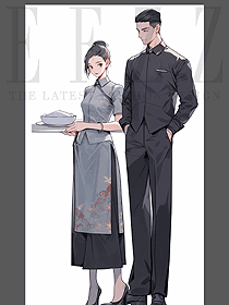 秋冬酒店餐飲男女服務(wù)員長袖工裝訂制設(shè)計(jì)案例