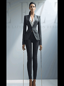 藏青色一粒扣西裝套裝女春秋高級感西裝裙正裝