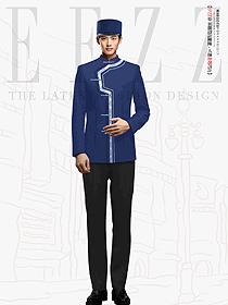 中式酒店門童迎賓服裝長袖外套設計圖