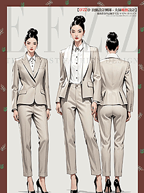 4s店物業(yè)正裝商務銷售一粒扣西裝套裝工作服手繪圖