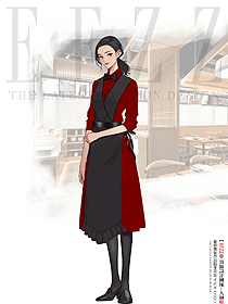 奶茶蛋糕甜品咖啡店服務員工作服圍裙套裝