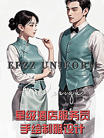 EFZZ星級酒店餐飲男女服務(wù)員制服-手繪定制設(shè)計圖排版資料片