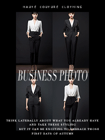 英倫風(fēng)黑白商務(wù)系列西裝春秋新款-工作服形象排版圖