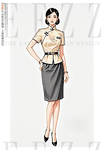 夏季薄款短袖氣質酒店前臺工裝