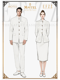 純白新中式：酒店服務(wù)人員的典雅高定制服