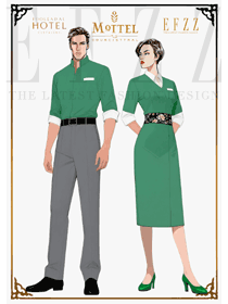 花卉腰封添韻：綠色酒店制服的精致巧思設(shè)計