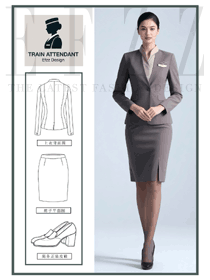 深灰西裝高鐵乘務(wù)裝：車(chē)廂值守的正式專業(yè)穿搭
