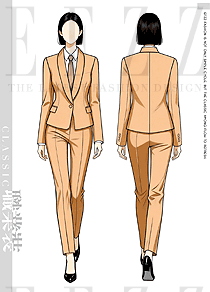 「杏棕商務(wù)」原創(chuàng)手繪戧駁領(lǐng)九分褲商務(wù)西裝設(shè)計(jì)圖