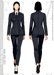 藏青藍(lán)的職場(chǎng)敘事詩(shī)｜原創(chuàng)定制女式春秋雙排扣西裝