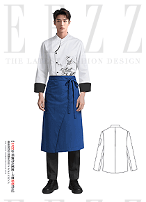 東方雅致廚師服設計方案｜不對稱斜襟+撞色袖口重塑傳統(tǒng)廚師服版型