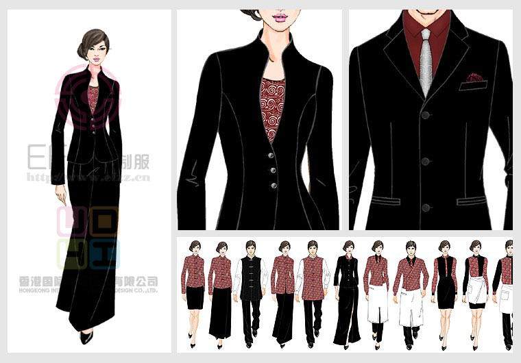 五星級(jí)酒店制服圖片提花系列