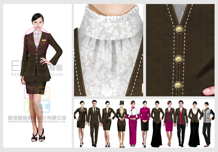 洲際酒店服裝圖片咖啡金系列