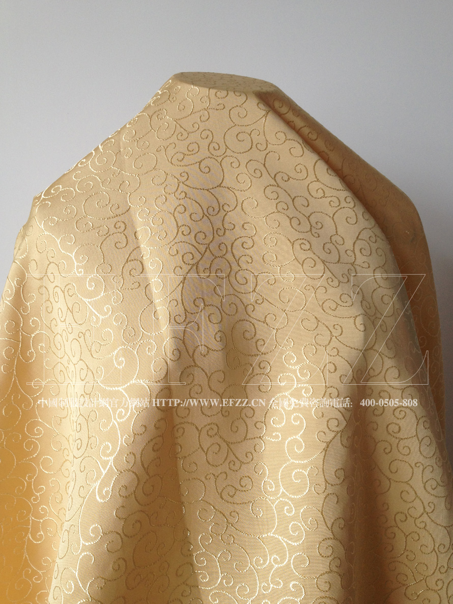 金色歐式水草花提花制服面料
