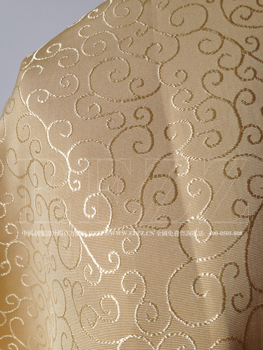 金色歐式水草花提花制服面料