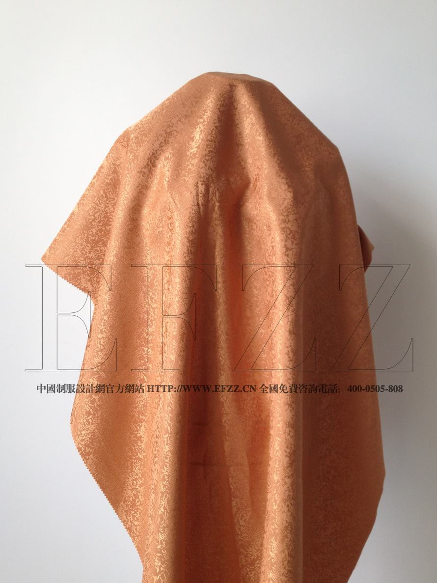 橙色點狀紋提花制服面料