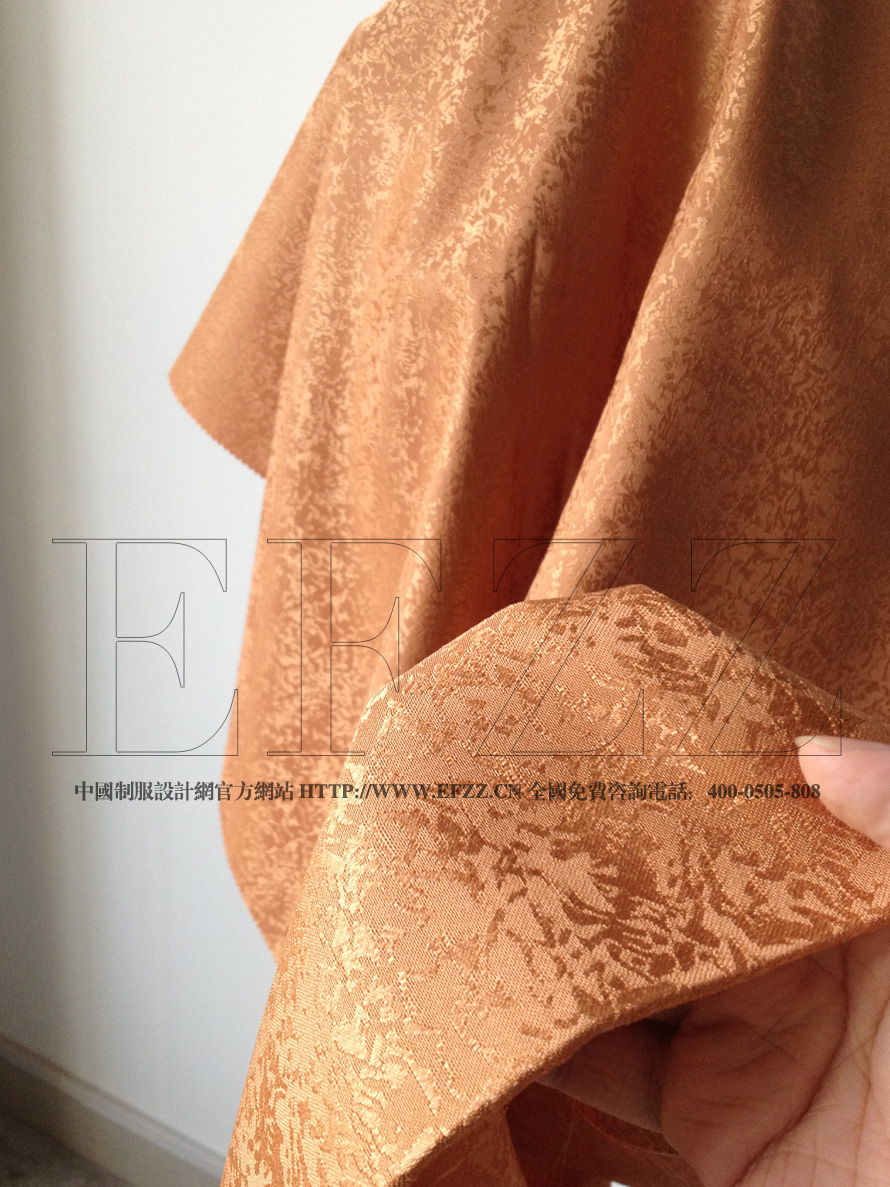 橙色點狀紋提花制服面料