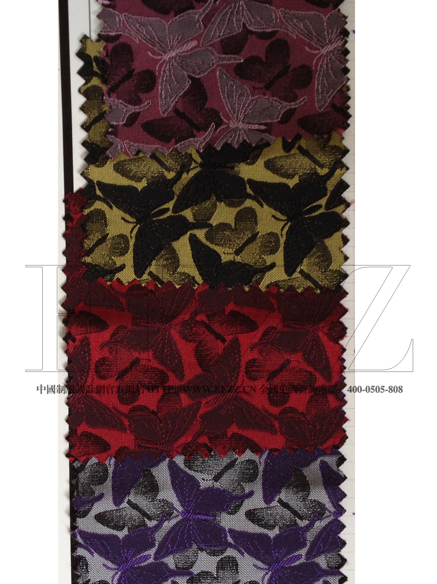 紅色蝶戀花高密度提花面料