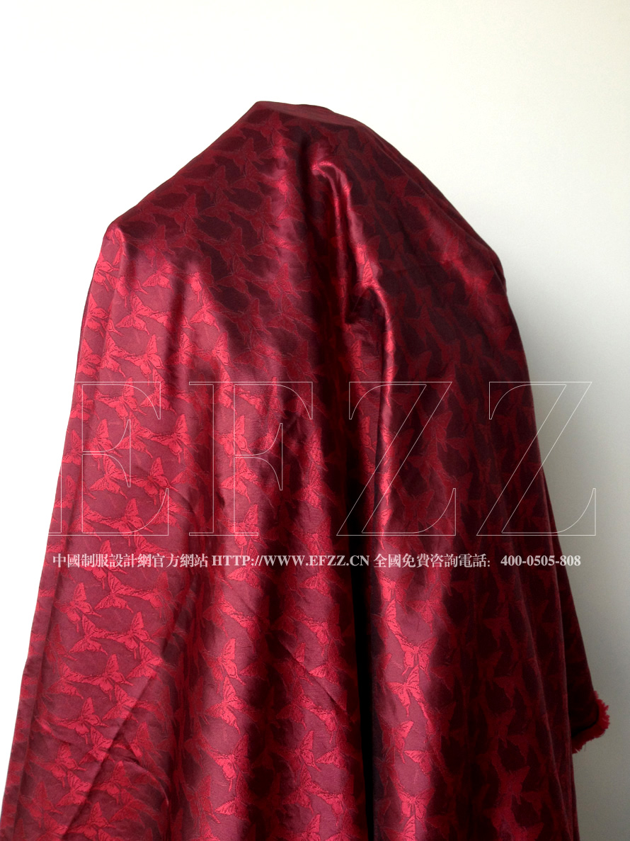 紅色蝶戀花高密度提花面料
