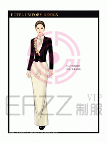 酒店中餐咨客制服設計圖632