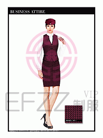 空姐職業(yè)服裝設計效果圖492