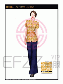 酒店服裝中餐服務(wù)員制服設(shè)計(jì)1398