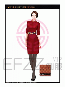 酒店服裝中餐服務(wù)員制服設(shè)計(jì)1407