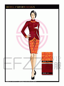 酒店服裝中餐服務員制服設計1443