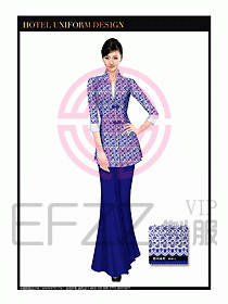 餐飲服務(wù)員茶藝師制服設(shè)計1483