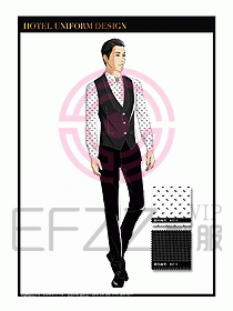 酒店西餐服務員制服設計1039