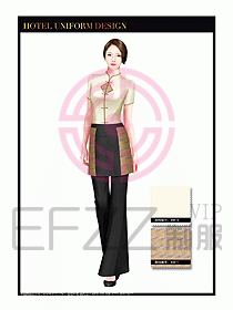 酒店中餐服務(wù)員制服設(shè)計1513