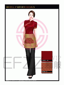 酒店中餐服務員制服設計1555