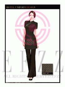 酒店中餐服務員制服設計1634