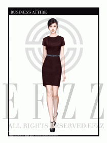 女職業(yè)裝夏裝連衣裙設(shè)計395