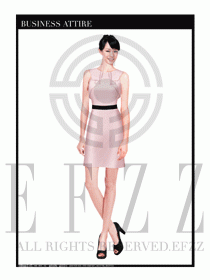 女職業(yè)裝夏裝連衣裙設(shè)計402