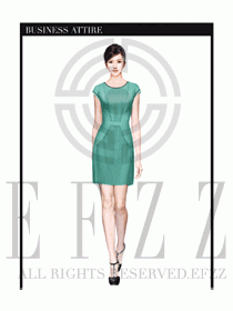 女職業(yè)裝夏裝連衣裙設(shè)計(jì)428