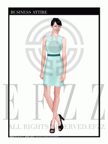 女職業(yè)裝夏裝連衣裙設(shè)計(jì)429