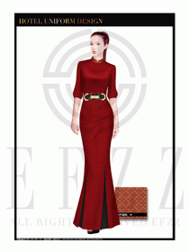 酒店中餐廳迎賓制服設(shè)計(jì)圖691