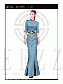 酒店中餐廳迎賓制服設計圖702