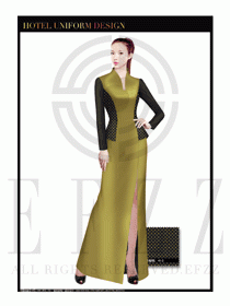 酒店中餐廳迎賓制服設(shè)計圖704